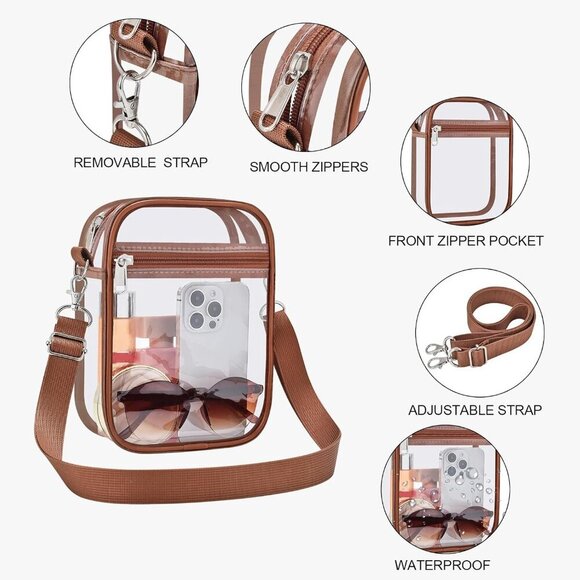 Clear Purse Stadium Approved CrossBody Bag for Men and Women - Picture 4 of 7